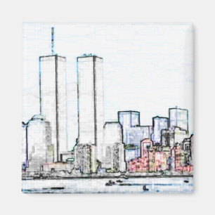 New York City avec Twin Towers Magnet
