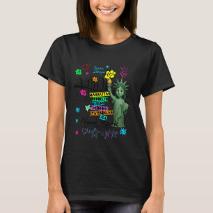 New York City Baby Beeld van Liberty Skyline Schet T-shirt