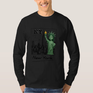New York City Baby Vrijheidsbeeld Skyline Sketc T-shirt