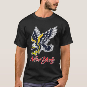 New York City Big Apple Tattoo Eagle  Retro T-shirt