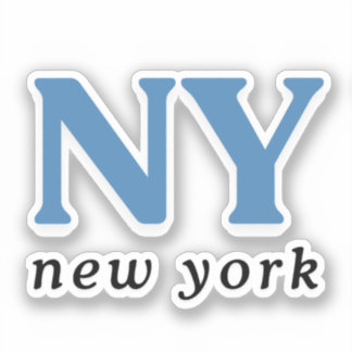 New York City Blauwe Moderne Letter Sticker