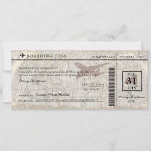 New York City Boarding Pass Aankondiging