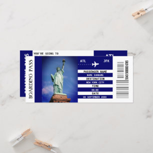 New York City boarding pass verrassingsfeest Kaart