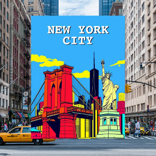 New York City Bright Art Travel Briefkaart