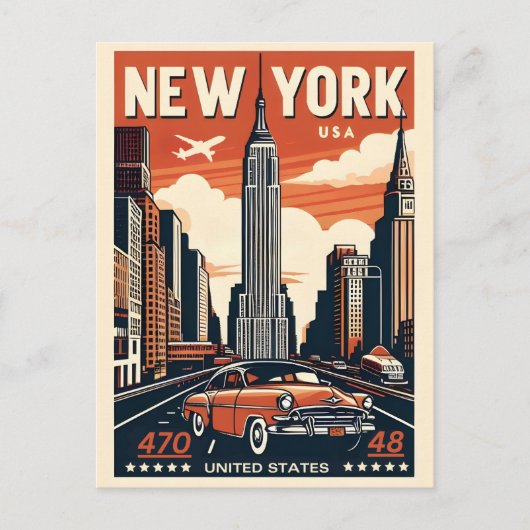 New York City Brooklyn Bridge  auto Briefkaart (Voorkant)