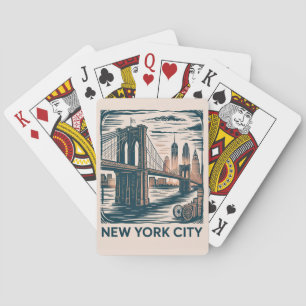 New York City Brooklyn Bridge Kordate Retro Skylin Pokerkaarten