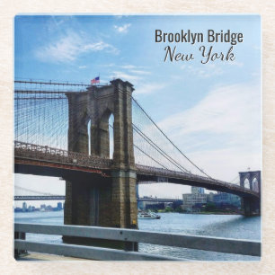 New York City Brooklyn Bridge Souvenir Glazen Onderzetter