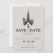 New York City bruid & bruidegom Save the Date (Voorkant)