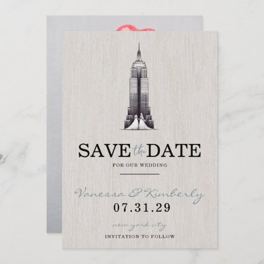 New York City Bruiden redden de datum Save The Date (Voorkant / Achterkant)
