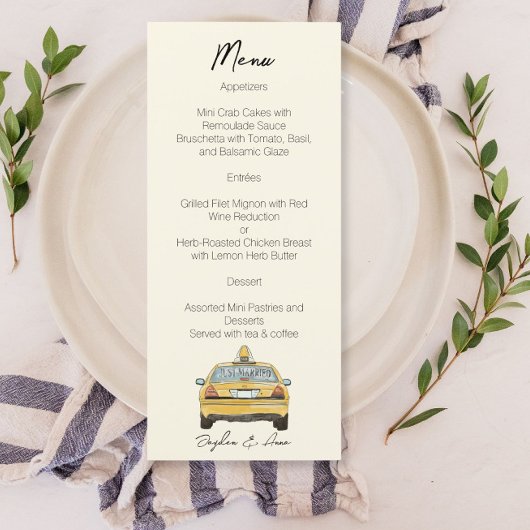 New York City Bruiloft Waterverf ontwerp Menu