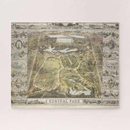  New York City Central Park Map, 1863 Legpuzzel (Horizontaal)