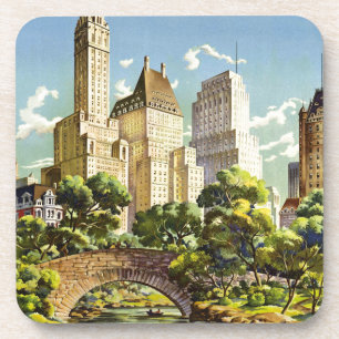 New York City Central Park Oude Poster Bier Onderzetter