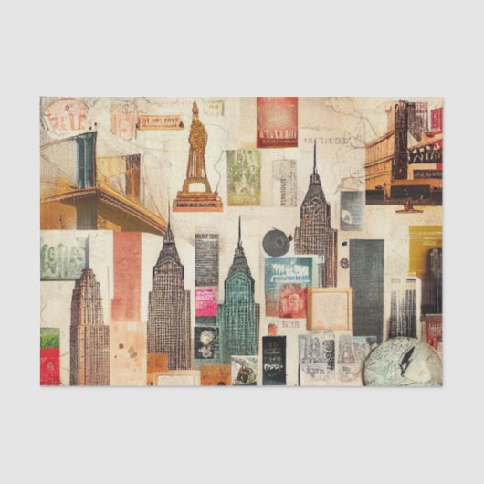 New York City Cityscape Decoupage Tissue Paper Tissuepapier (Voorkant)