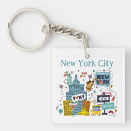 New York City Colorful Style Sleutelhanger