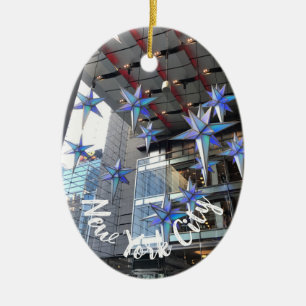 New York City Columbus Cirkel kerststaren NYC Keramisch Ornament