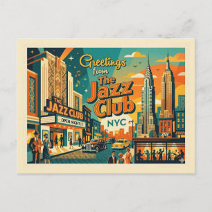 New York City – De Jazz Club, geïnspireerd door de Briefkaart