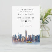 New York City Destination Foto bruiloft Save The Date (Staand voorkant)