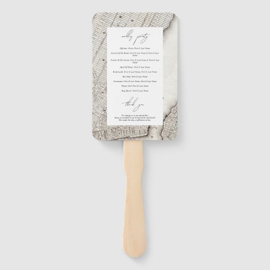 New York City Destination NYC Trouwprogramma Handwaaier (Achterkant)