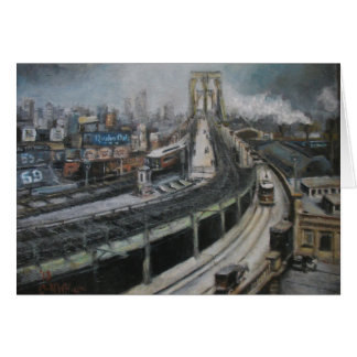  New York City die Brooklyn Bridge schildert