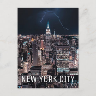New York City   Empire State Building 's nachts Briefkaart