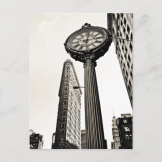 New York City - Flatiron Building and Clock Briefkaart