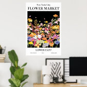 New York City Flower Market LOWER EAST Poster (Thuiskantoor)