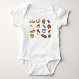 New York City Foodie NYC Foods Tourist Food Print Romper