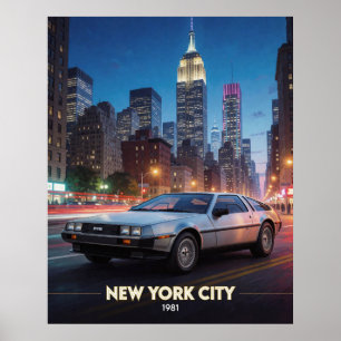 New York City Futuristische Autocultuur 1981 Poster