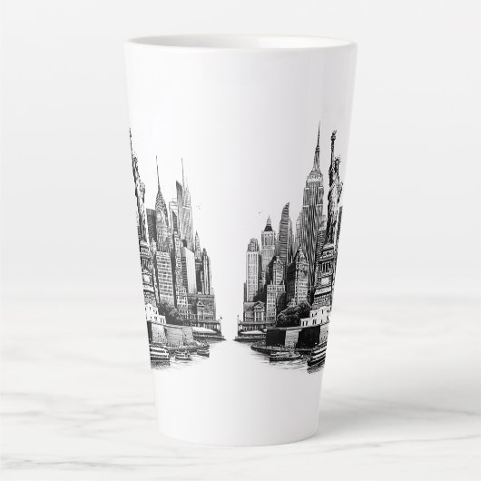 New York City Gebouwen Architectuur Kunst Latte Mok (Voorkant)