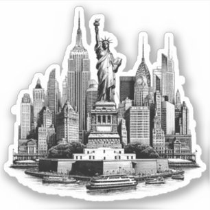 New York City Gebouwen Architectuur Kunst Sticker
