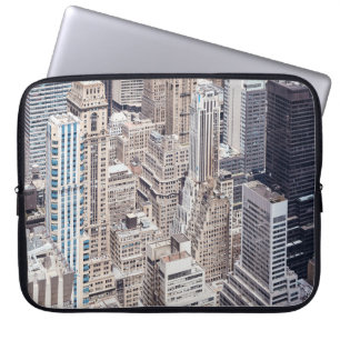New York City gevarieerde architectuur, kleur toon Laptop Sleeve