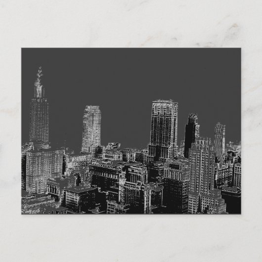 New York City Grey Pop Art Briefkaarten (Voorkant)