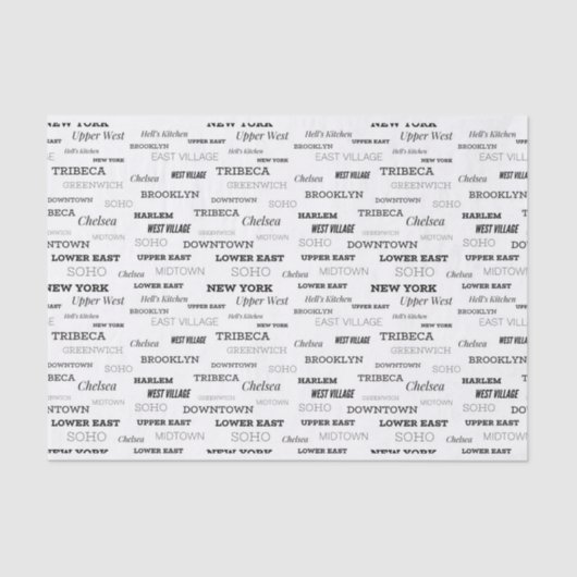 New York City Groeperingen Tissuepapier (Voorkant)