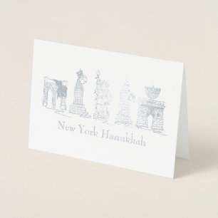 New York City Hanukkah NYC Jewish Holiday Chanukah Folie Kaarten