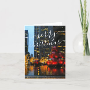 New York City Holiday Licht Merry Kerstmis Kaart