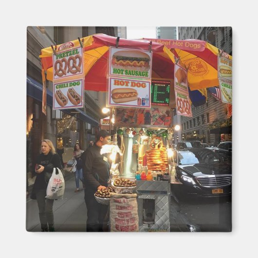 New York City Hot Dog Stand Photo Magnet (Devant)