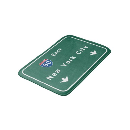 New York City Interstate Highway Freeway Road Sign Badmat (Gekanteld)