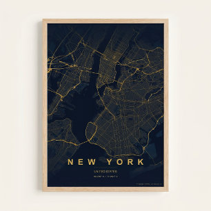 New York City Kaart NYC Straatkunst Poster Cadeau
