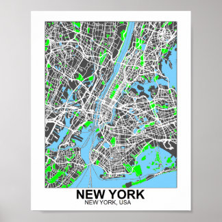 New York City Kaart Poster