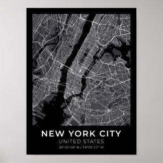 New York City Kaart Poster