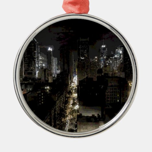 New York City Kerstornamenten Metalen Ornament (Voorkant)