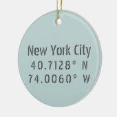 New York City Latitude Longitude Keepomwille Keramisch Ornament (Links)