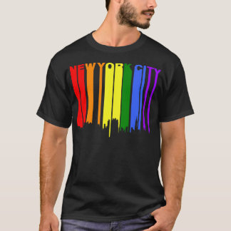 New York City LGBTQ Gay Pride Rainbow Skyline T-shirt