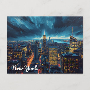New York City Lichten Briefkaart