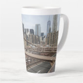 New York City Lower Manhattan Skyline Latte Mok (Rechterhoek)