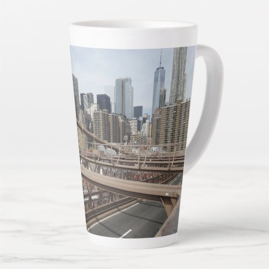 New York City Lower Manhattan Skyline Latte Mok (Rechterhoek)