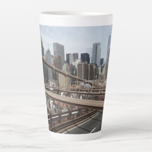 New York City Lower Manhattan Skyline Latte Mok (Voorkant)