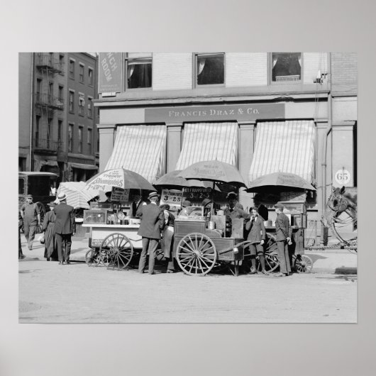 New York City Lunch Carts, 1906.  foto Poster (Voorkant)