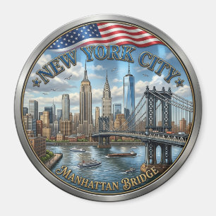 New York City Manhattan Bridge Souvenir Magnet Magneet