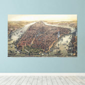 New York City, Manhattan, Brooklyn Bridge Canvas Afdruk (Insitu (Houten vloer))